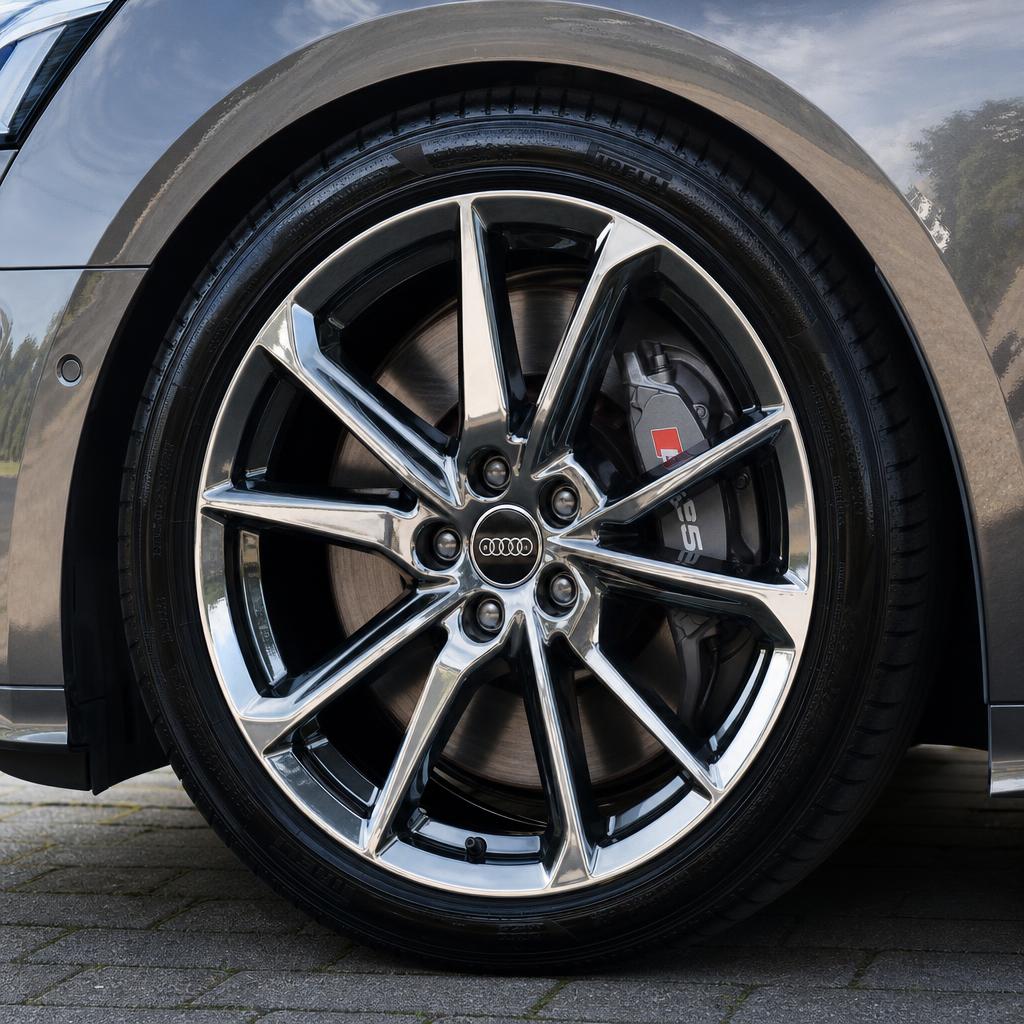 Polished alloy wheel